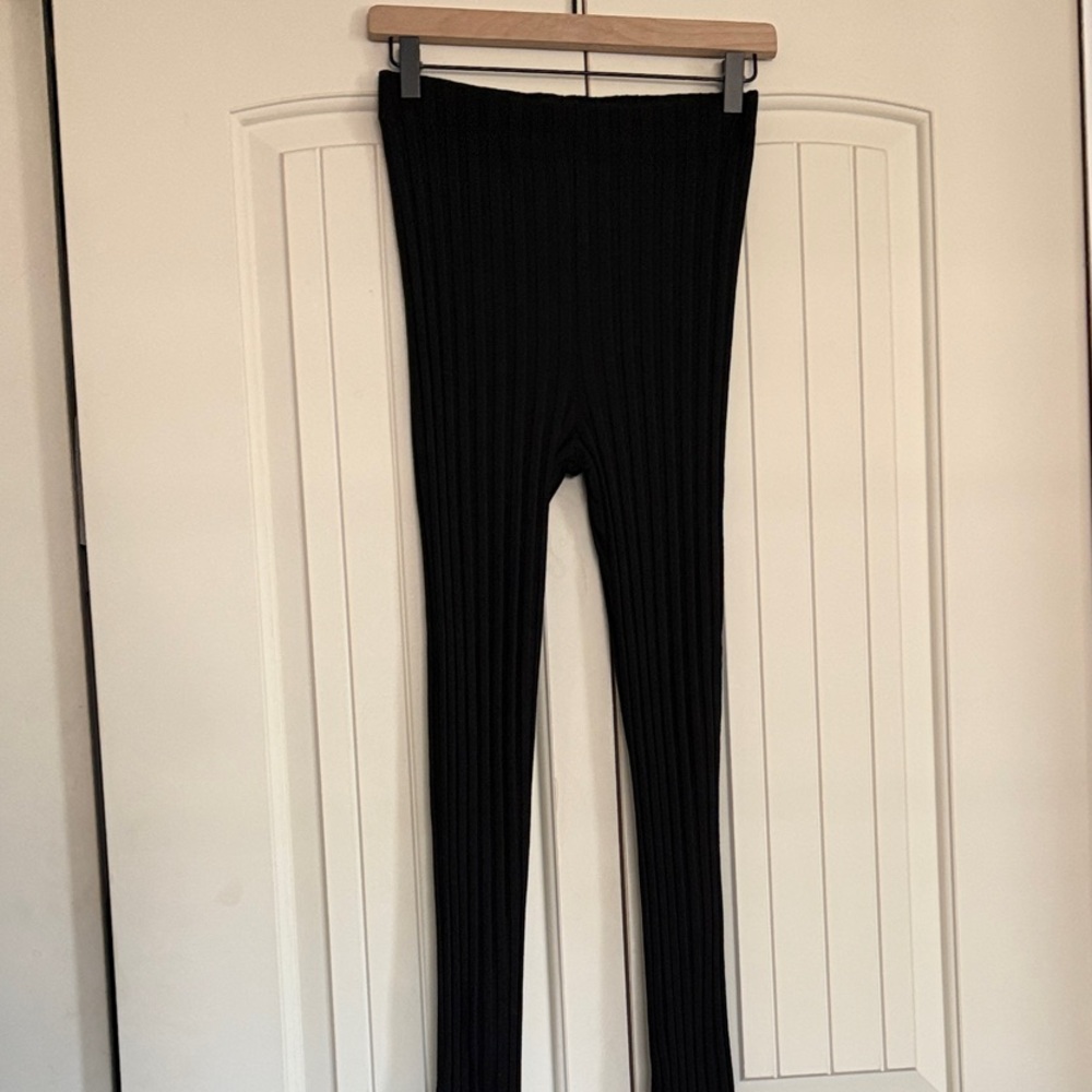 Reformation Black Ribbed Pants